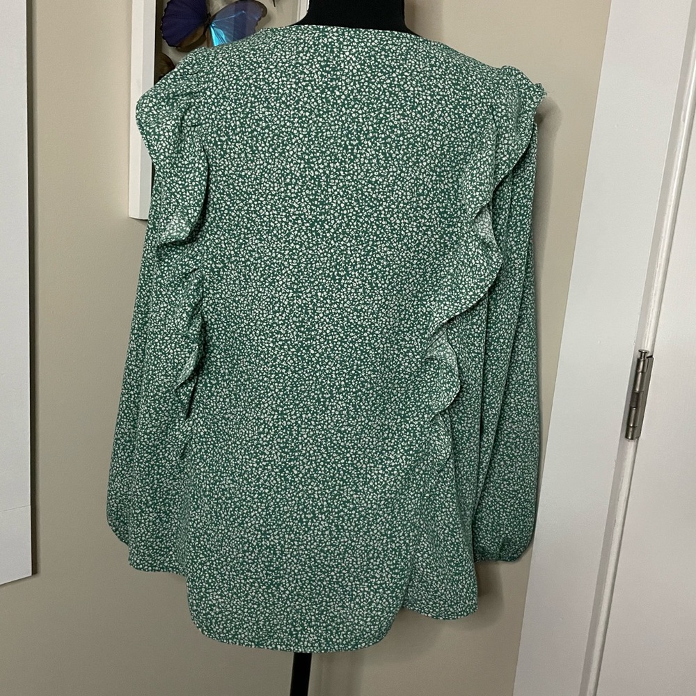 Irish Spring Green Ruffle Blouse - Picture 5 of 10
